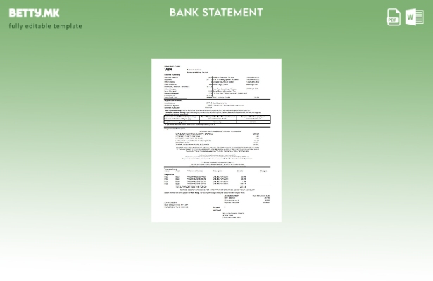 Модерен стил, шаблон ексел за извод на банкарска банкарска банка Wells Wells Far